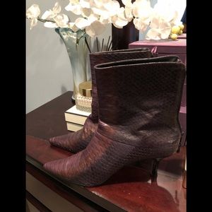 Purple Snakeskin Booties